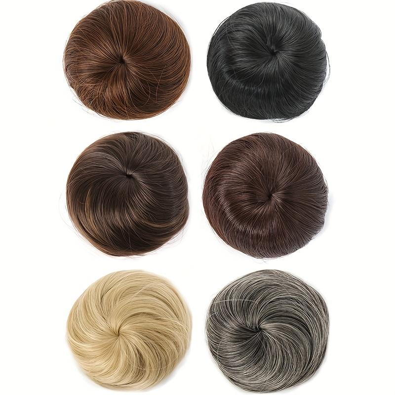 Synthetischer Chignon-Haarknoten für Frauen, Donut, Clip-In-Haarteil-Extensions, Braun/Rot, synthetische Hochtemperaturfaser