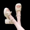Sandals women's summer wear 2025 versatile small fragrant temperament with skirt height increase thick heel with word fashion sandals