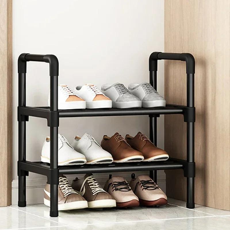 

Black Elevated Shoe Rack Small Simple Multi-layer Shoe Cabinet Home Entrance Rental Housing Dormitory Storage Rack