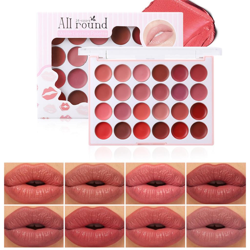 24 Colors Of Lipstick, Moisturizing Lip Glaze Lipstick, High Color Saturation, Waterproof And Not Easy To Fall Off.