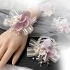 1Pc Pearl High-end Feel Mesh Sweet Plastic Wedding Decorations Simulation Wrist Corsage Petal