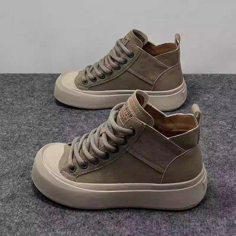 Hässlich süße Schuhe mit hoher Sohle und großem Kopf Damen Herbst 2025 neu retro weichsohlige Damenschuhe vielseitige Sport- und Freizeit-Board-Schuhe Damen