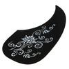 2Pcs Comma Shape Pickguard Pick Guard Sticker for Acoustic Guitar (Silver Vine)