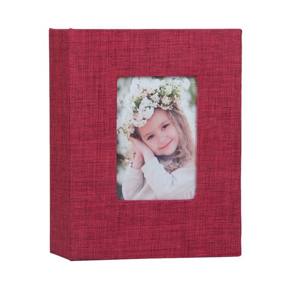 Fotoalbum Leinenbezug Bildalbum mit Frontfenster 100 Fotos 4x6 Einsteck-Fotoalbum Buch für Hochzeit Urlaub Familie Babyfotos