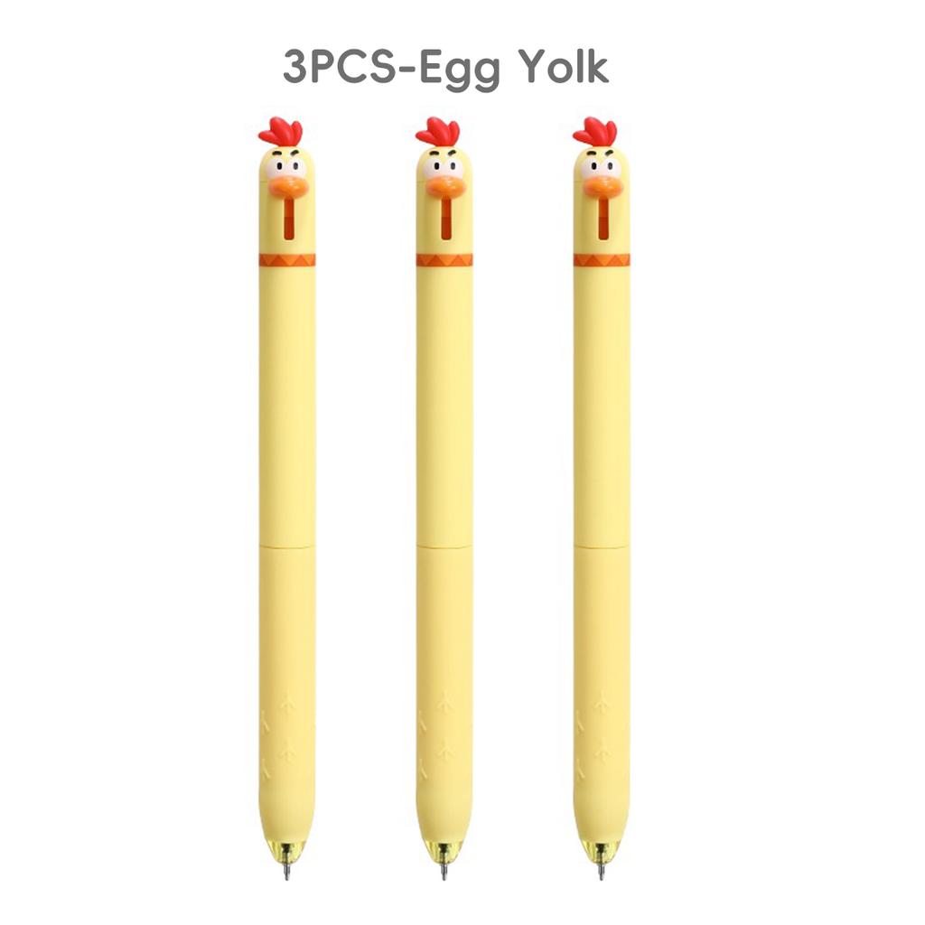 Cute Chicken Click Pen Stress Relief Fidget Toy Exam Must Have 0.5mm Fast-Drying Ink Gel Pen for School Office Back To School