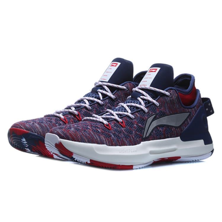 Li Ning YuShuai 13 Cushioning Slip Resistant Abrasion Resistant Low Top Basketball Shoes Men's Navy ABAP095-3