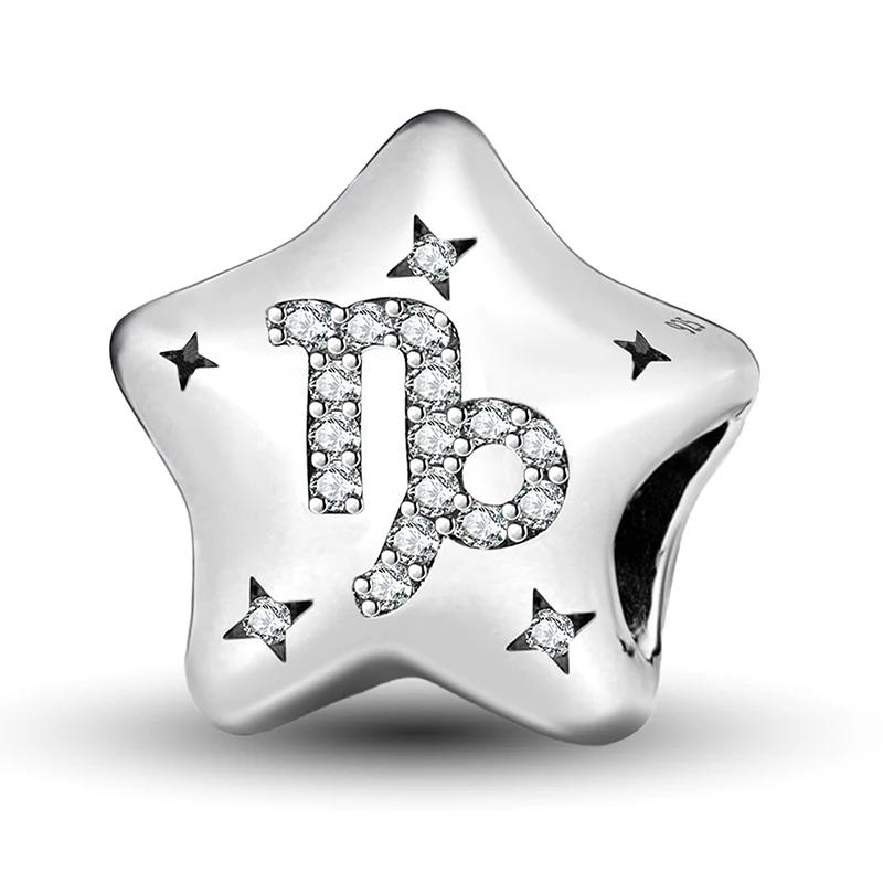 Copper 12 Constellation Star Cute Series Charms Bead Fit Original Pan Bracelet Bangle Diy Jewelry For Women Gift