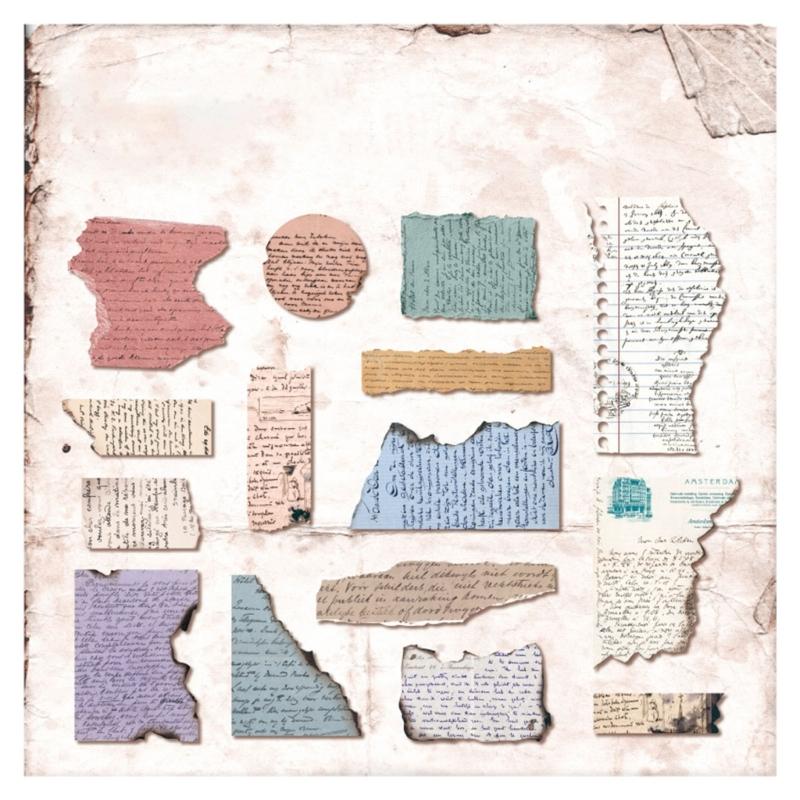 15Sheets Antique Paper Sticker Decorative Scrapbooking Sticker For Notebook Journals Card Making Craft Embellishments