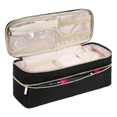 Durable Polyester Hair Tool Storage Pouches With Meshes Pockets Elastic Bands Perfect For Travel Home Use
