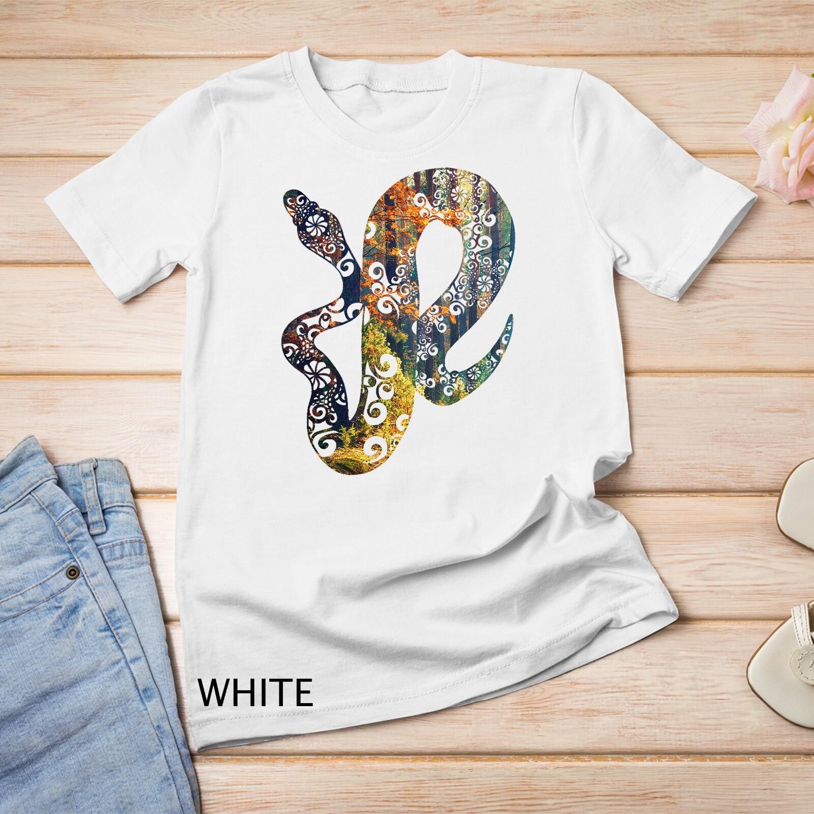 Boho Ball Python Autumn Forest T-Shirt Mens Womens Tees Top Unisex T-Shirt Mens Womens Tees Top S