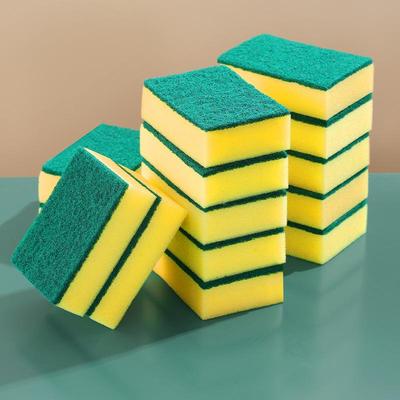 Double-Sided Kitchen Sponge and Scouring Pad for Dishes and Pots