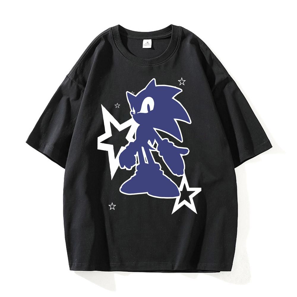 

Футболка Shadow Hedgehog для мужчин в стиле ретро с винтажной графикой, мужские повседневные футболки Harajuku из хлопка с коротким рукавом, унисекс, мужская одежда S