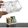 Clear Acrylic Two Lattices Tea Bags Holder Coffee Sugar Bag Case Guest Room Storage Boxes YTBH-001