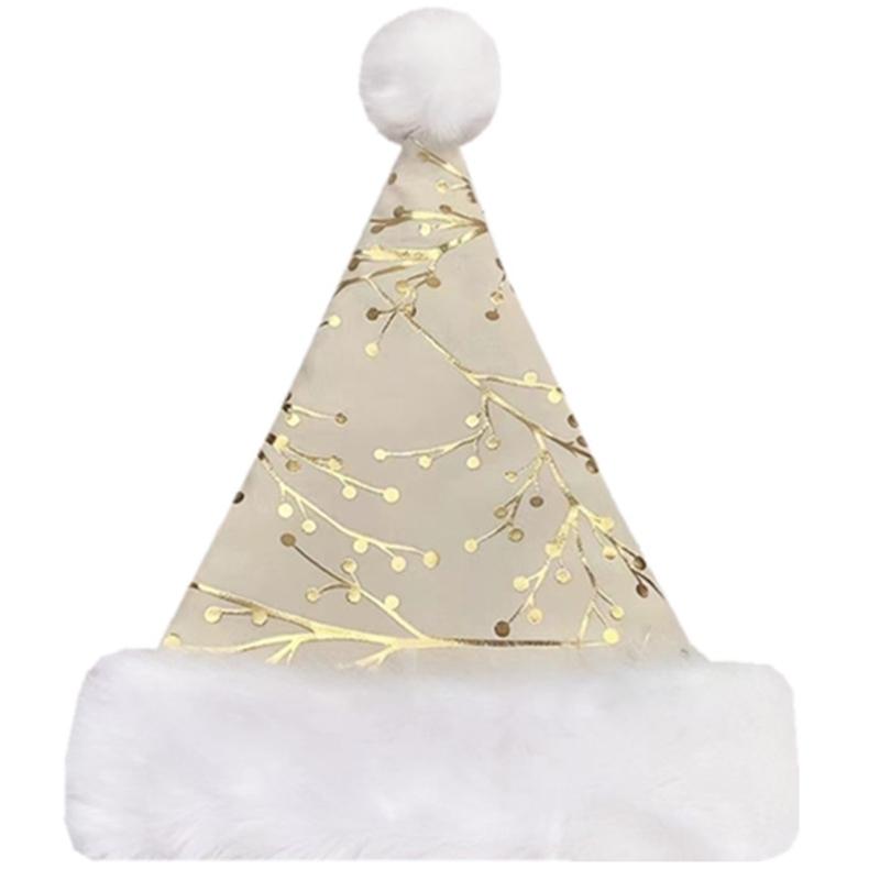 

Santa Hat Creative Gilding Pattern Xmas Hat for Christmas Party for Adult Ki 1