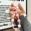 Stylish Glitter Painted Beads Phone Chain Kawaii Decoration Anti-lost Wrist Strap  for Women