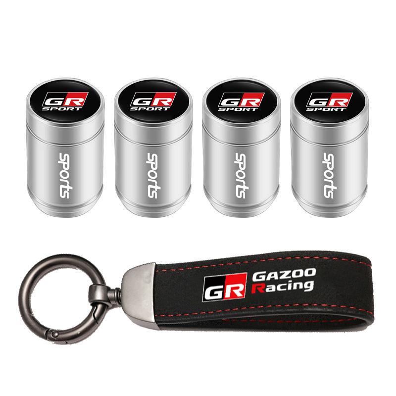 2026 Neu Für Toyota Toyota Auto Reifen Rad Ventilkappen Abdeckung Wildleder Auto Schlüsselanhänger Ring Schlüsselanhänger Für Toyota GR Corolla Yaris Aygo Pr