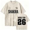 Retro Gewaschen Shakira LMYNL Welttournee 2026 T-Shirts Las Mujeres Ya No Lloran Doppelseitiger Druck T-Shirt Herren Damen Oversized T-Shirts
