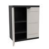 Dulap jos TITANIUM cu 2 uși și rafturi - Bej și Negru - Interior/Exterior