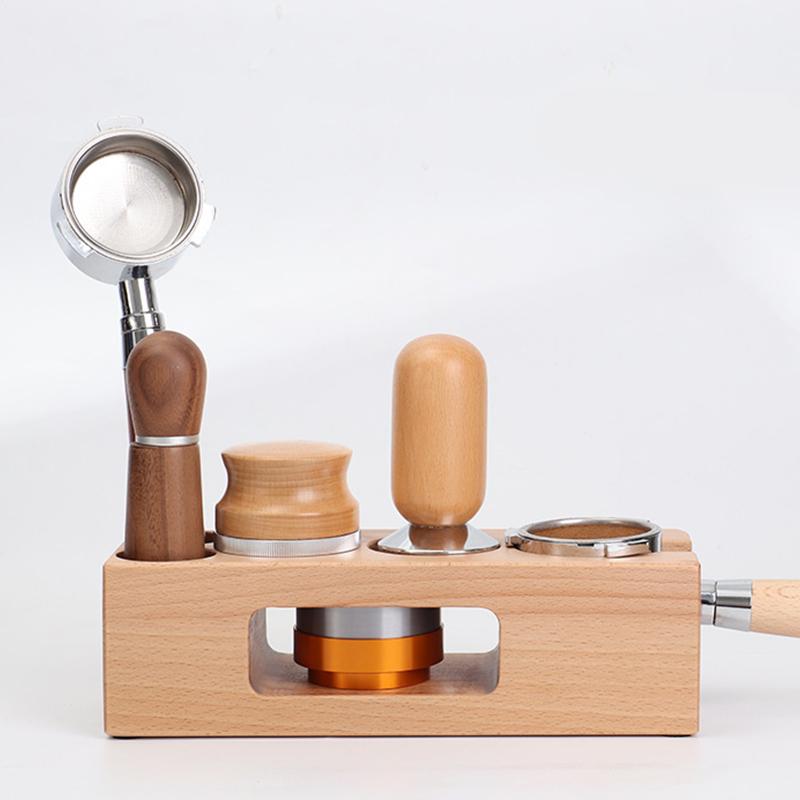 Wooden Coffee Tamper Holder 51/53/58mm Espresso Tamper Station Stand Base for Espresso Machine Barista Accessories
