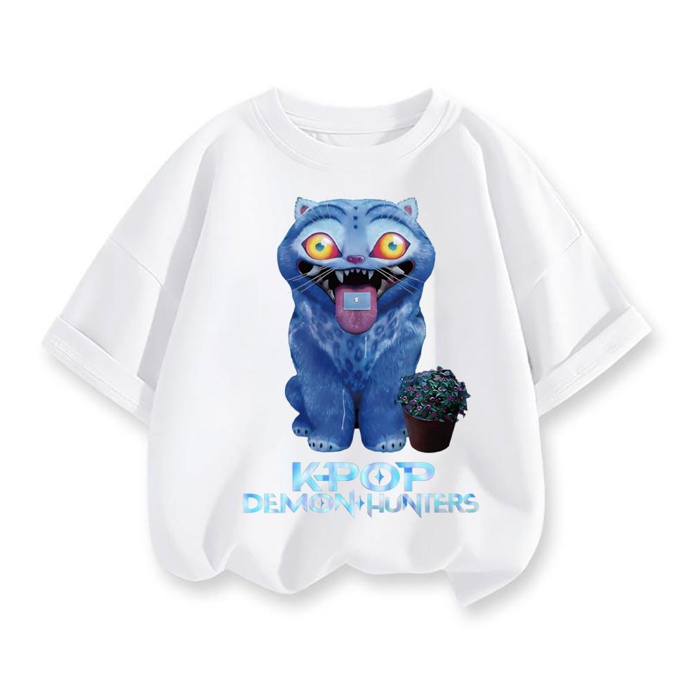 Y2K KPop Demon Hunters Kids T-shirt Cartoon Figure Printed Tops Tees Boys Girls Casual Short Sleeve Tshirt Children's Clothing