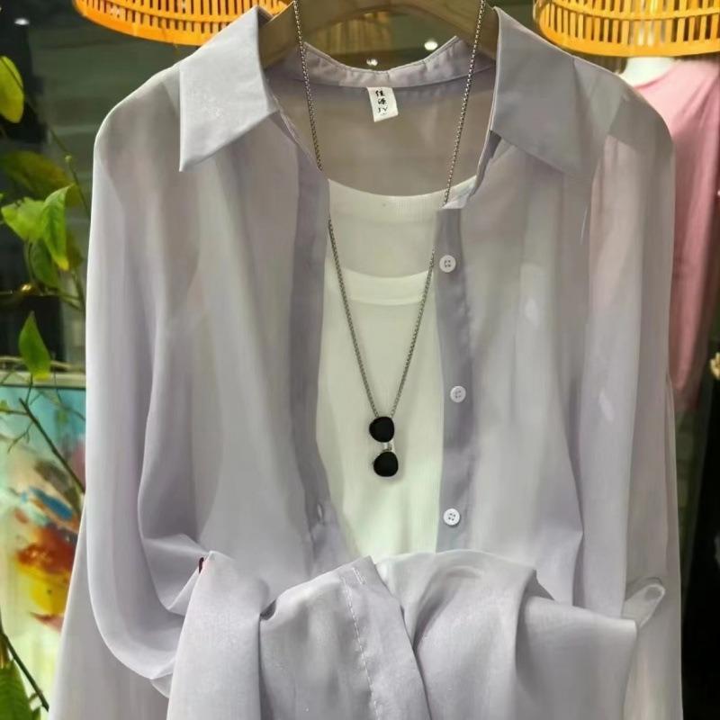 Sun Protection Clothing Thin Coat Women's New Summer Loose Breathable Ice Silk Chiffon Shirt