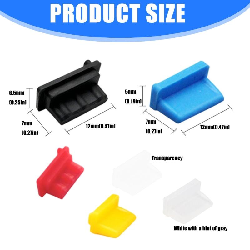 10pcs USB Port Cover Flexible USB Interfaces Dustproof Cap Silicone Protectors for Electronic Devices Dust Plugs