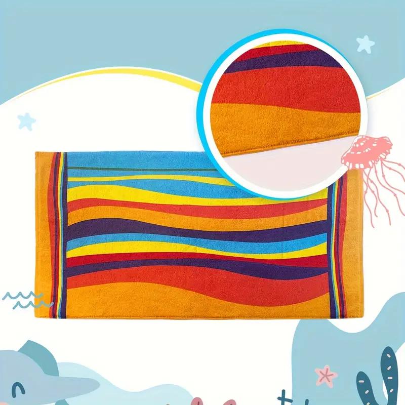 Ekstra Büyük Çizgili Plaj Havlusu - Ultra Yumuşak Mikrofiber, Hızlı Kuruyan ve Kum Tutmayan, Seyahat, Yoga, Kamp ve Yüzme için Mükemmel - Makinede Yıkanabilir