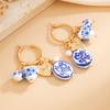 Jewelry Accessories Ceramic Ear Buckle New Chinese Style Hoop Earrings  Party