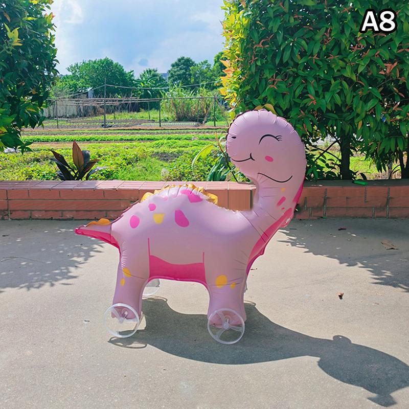 4D Cartoon Foil Balloons Elephant Stand Walking Balloon With Wheel For Kids Birthday Party Decoration Baby Shower
