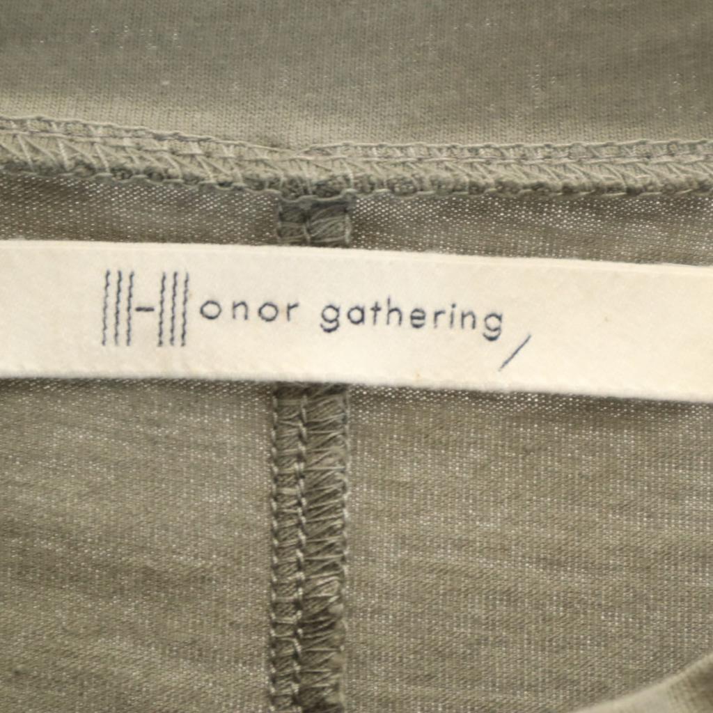 Honor gathering made in Japan 7 minutes sleeve Mock neck Cut M khaki Men's Used
