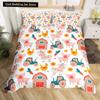 Farm Animals King Queen Duvet Cover Rooster Sheep Pig Cow Bedding Set Farmhouse Country Comforter Cover Polyester Quilt Cover