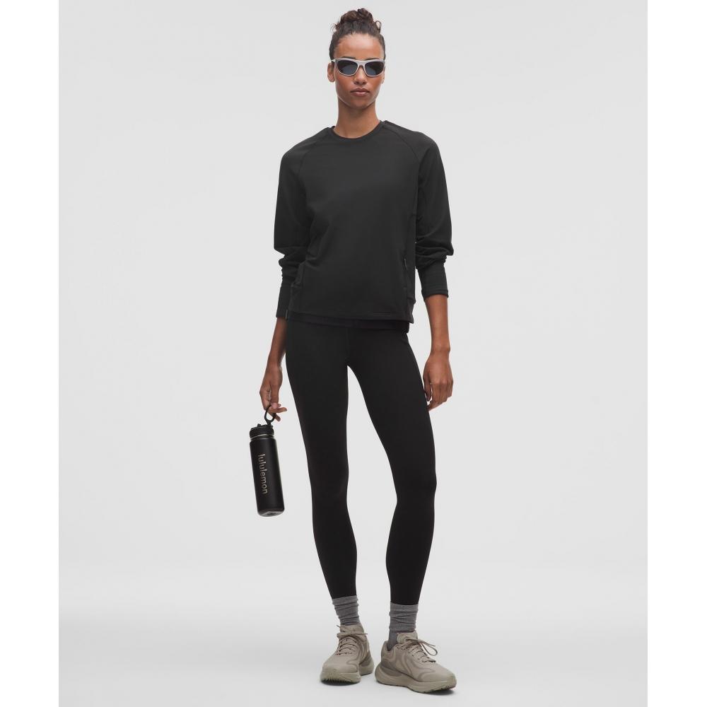 Lululemon It S Rulu Fleece Long Sleeve Shirt Black