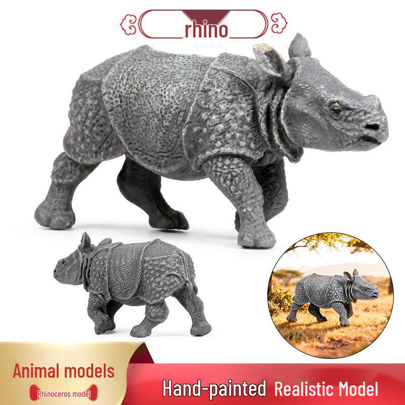 Realistic Rhinoceros Science Toy: African & Indian Models for Children's Cognitive Learning