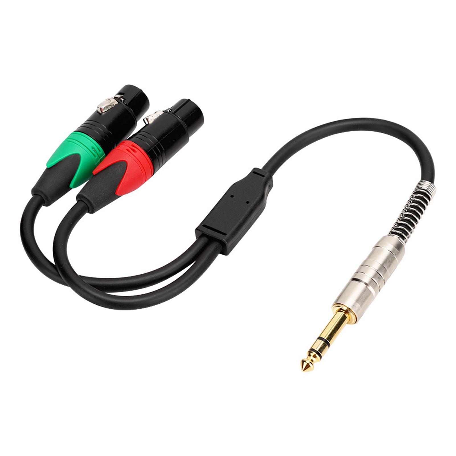 

Соединительный кабель 0,3 м 24AWG из чистой меди с двойным экраном 6,35 «папа» на «двойной XLR-мама»