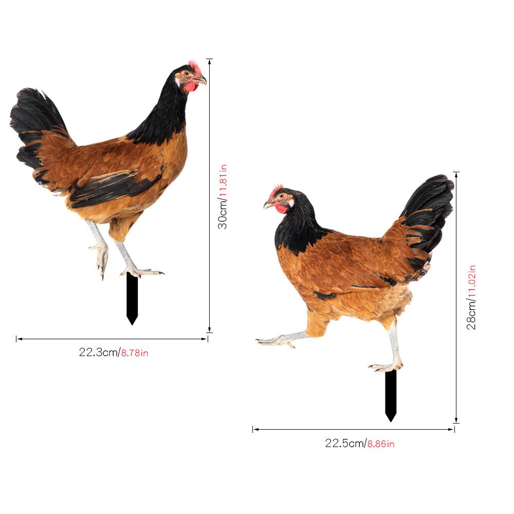 YKLU069-256 3D Rooster, Hen, Duck & Pig Outdoor Garden Decoration Plug