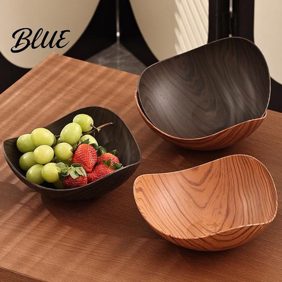 Decorative Fruit Platter Vintage Wood Grain Tray Food-Grade Snack Candy Serving Plate