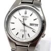 Used SEIKO 5 Automatic Watch with White Dial, Exhibition Case Back, Day-Date - Reason for Discount