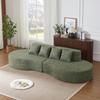 310CM Modulaire Schuimrubberen Bank, 2-delige Bank zonder Frame, 100% Geheugenschuim met Hoge Dichtheid, Afneembare Wasbare Teddy Fleece Hoes, Moderne Minimalistische Bank