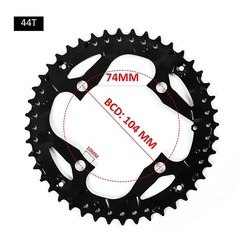 

Bucklos Bicycle 104Bcd Chainring 3X9S 22T/32T/44T Mountain Bike Chain Ring Durable 104/64Bcd Triple Chainring Set Cycling Parts 44T