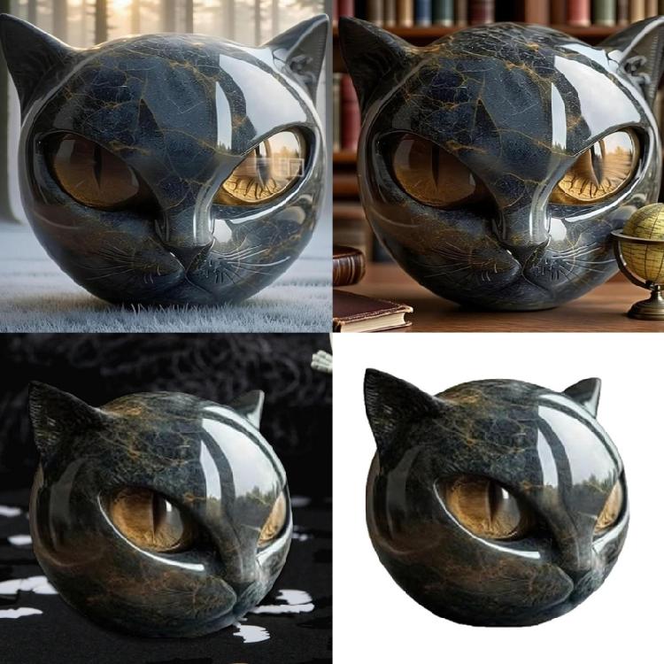Halloween Themed Felines Resin Sculpture Desk Cats Ornamentation Perfect Gift Cats Enthusiasts and Festive Decors