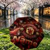 Custom Name Personalized Manchester United Print Umbrella, Auto Open Close, 8‑Rib Sturdy Frame, Commute Camping Hiking Use, Birthday Gift