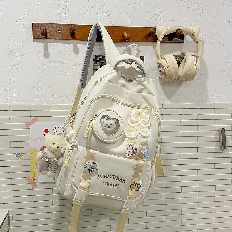 New high-value, fresh and sweet candy-colored backpack, lightweight and large-capacity backpack for junior high school students