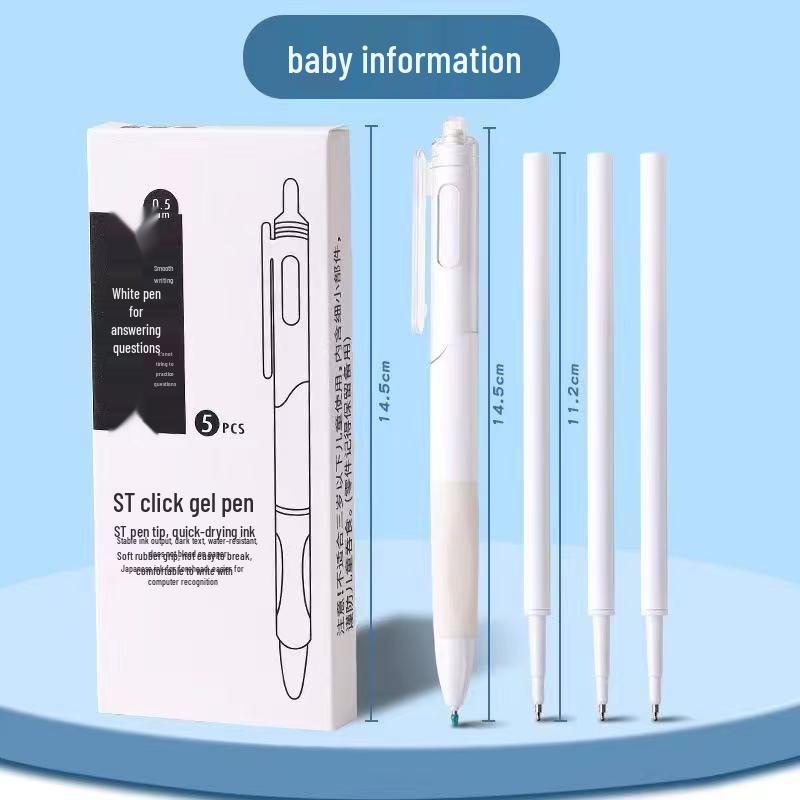 

Box of Smooth Black Exam Pens - ST Tip, Neutral Grip, Click Style 20 unboxed pens + 10 refills чорний