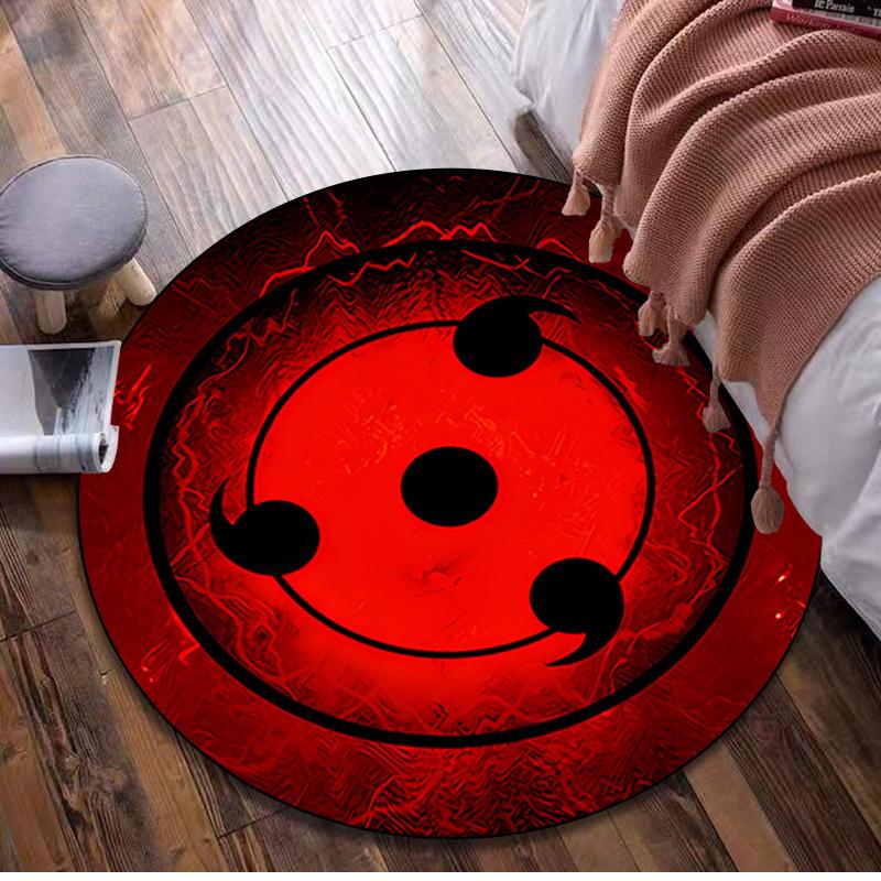 1Pc Sharingan Circular Print Rug - home decoration Carpet For Living Room Bedroom Flooring Computer Chair Area Rug