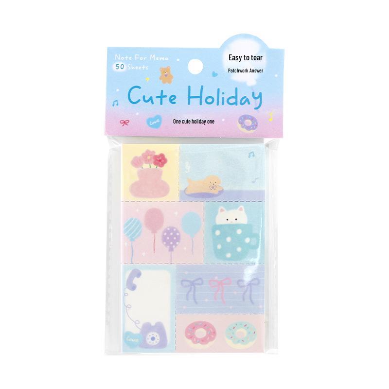 Patchwork Sticky Notes: Fresh Pattern Diary Series - Student Memo