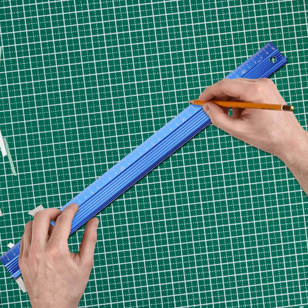 20CM 30CM 45CM 60CM Cutting Ruler  Anti Slip Metal Safety RulerAluminum Alloy for Drawing and Leather Cutting Auxiliary
