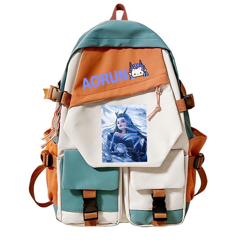 New Ao Run cute popular peripheral backpack movie Nezha 2 new student large-capacity schoolbag