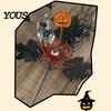 Creepy Eyeball Halloween Decoration Artificial Branch Stem, Glitter Black Fake Twig with Pumpkin, Eyeball, Spooky Bouquet Maple Leaves for Party,
