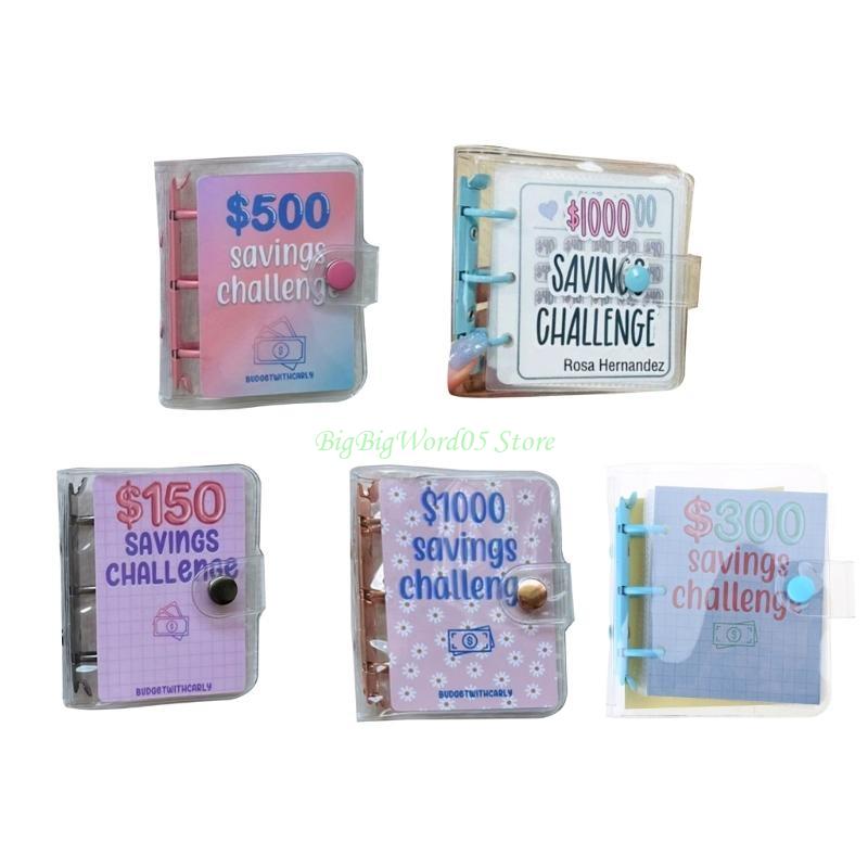 24TE 5 Styles 2025 Mini Budget Book Binder Savings Challenge $150/300/500/1000 Saving