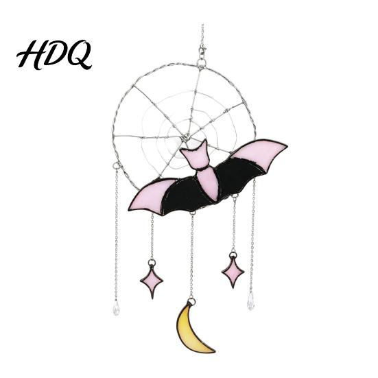 Indoor Outdoor Halloween Decor Hanging Pendant Colorful Sun Catcher for Wall Window Decoration Stained Glass Home Style Art Ornament And Party